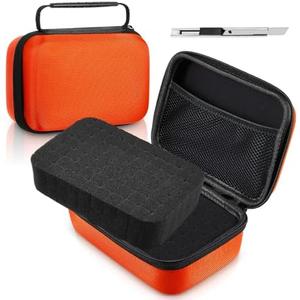 Relaxweex EVA Hard Case with Customizable Foam 7.8 x 6.3 x 3.5 Inch Protective EVA Carrying Case Shockproof Outdoor for Camera, Digital Products, Electronic Instruments with Knife, Orange
