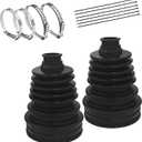 Universal CV Boot Repair Kit, Silicone Waterproof Dustproof Axle CV Joint Boot Set with 4 Stainless Steel Clamps & 6 Cable Ties, Highly Flexible Constant Velocity Joint Boots for Shaft 19mm-24mm (Black)