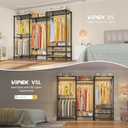 VIPEK V5 Heavy Duty Clothes Rack, Portable Closet Wardrobe with 4 Hanging Rods & 8 Shelves, Freestanding Adjustable Garment Rack for Bedroom, Walk-in Closet, 890 lbs Capacity, Black, 68.9" L