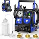 Mrcartool F109 Automatic Brake Bleeder Kit 0.7~2.5 Bar Electric Brake Fluid Bleeder Machine, One Person Operation Pneumatic Vacuum Brake Pressure Bleeder Pump with 3 Master Cylinder Adapters