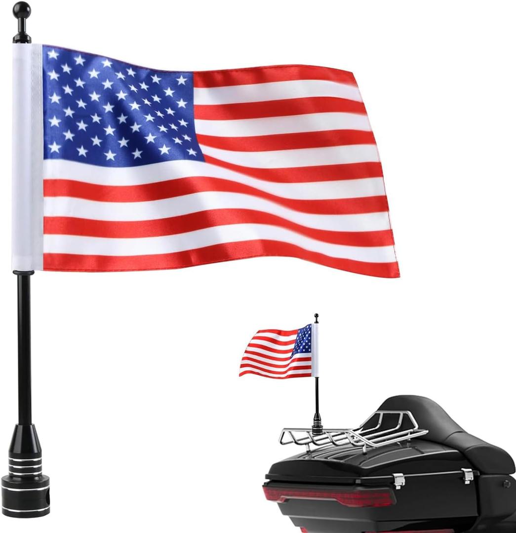 Motorcycle Flag 6 x 10 Flag Red American Flag for Harley Davidson Yamaha Honda Goldwing CB VTX CBR Black Stainless Steel Flagpole fit 1/2 Motorcycle Luggage Rack Motorcycle Flag 6 x 10 Flag Red American Flag for Harley Davidson Yamaha Honda Goldwing CB VTX CBR Black Stainless Steel Flagpole fit 1/2 Motorcycle Luggage Rack