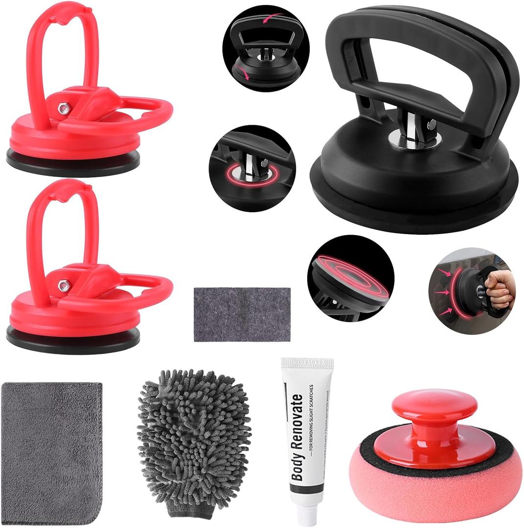 Car Dent Puller, 8 Packs Dent Remover Tool for Car Dent Repair, Versatile Suction Cups Puller with Strong Suction & Effortless Handle for Auto Body, Glass, Fridge, Tile Lifting & Objects Moving