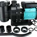 Pool Pump Above and Inground Ground, 2HP 6980GPH High Flow Self Primming Swimming Pool Pump, 110V Energy Saving with 2.0'' Unions and Filter Basket, In/Above Pool Pumps