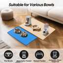 Silicone Placemat for Food & Water Dogs Cats Pets, 22"x14" BPA-Free with Raised Edge Waterproof Mat, Silicone Mats for Coffee, Under Sink, Drawing (Large, Blue)