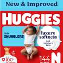 Huggies Size Newborn Diapers, Little Snugglers Baby Diapers, Size Newborn (up to 10 lbs), 144 Count 