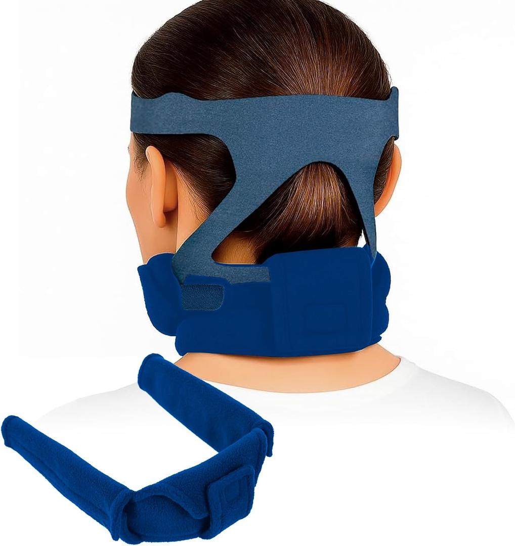 Vive CPAP Strap Cover for Neck - Neck Pad for BiPap Headgear Masks - Comfort & Prevent Lines - Universal Fit, Breathable, Machine Washable Cushions Accessories (Blue)