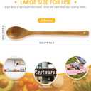 2 Pieces 16.5 Inch Wooden Mixing Spoon with Long Handle Non Stick Cookware Wooden Spoons for Stirring, Mixing, Boiling, Burlywood, 74 g