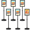6Packs Adjustable floor standing poster stand, vertical and horizontal display sign stand, with heavy-duty base, aluminum alloy opening and closing frame (8.5 x 11 black)