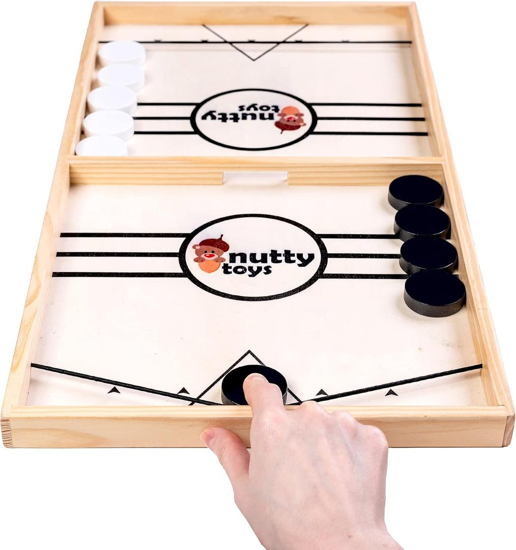Nutty Toys Sling Puck Family Game XL - Fast & Rapid Tabletop Table Battle, Top Xmas Gift 2026, Unique Kids & Adults Christmas Stocking Stuffer Idea, Best Teenage Girl, Teen Boy & Tween Holiday Present