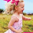 Wee Ones Girls' French Satin Hair Bow with a Knot Wrap Center, No-Slip Hair Clip, Handmade