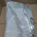 NICETOWN Room Darkening Curtain Panels - Home Fashion Foil Printed Wave Lines Thermal Insulated Room Darkening Curtains for Bedroom/Nursery (1 Pair, 52 inches W x 95 inches, Greyish White)