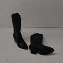 Monrovia Western Cowgirl Boots for Women, Wide Calf, Low Block heels, Pointed Toe, Embroidered, Chunky Heel Mid Calf Cowboy Boots   8.5
