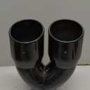 Dual Exhaust Tip 2.4 inch Inlet, Universal Car Exhaust Tips Curved Muffler Tip Modification Tail Pipe Tail Throat, Adjustable for 1.5 inch-2.5 inch OD Exhaust Pipe(Black)