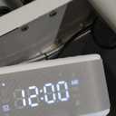 Bluetooth Alarm Clock Radio Bedroom, Digital Dual Alarm Clock Bedroom, Up to 10 Alarms Clock Night Light Speaker App/Button Control FM Charge Snooze Adjustable Brightness Dim 12/24H, Grey