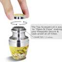 M MEILINXU Small Urn for Ashes for Women or Man, Keepsake Urns for Human Ashes Female & Male, Mini Decorative Urns, Miniature Cremation Container, Yellow Butterfly and Flowers - Little Urn