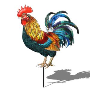 Decorative Garden Stakes with Roosters Design,Ideal for Chicken Lovers for Yard Art, Outside, Patio, Outdoor Decor, Garden Decorations, Lawn Ornaments