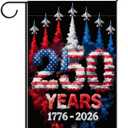 2 x America 250th Anniversary Garden Flag 1776-2026 250 Years of Birthday American Decor 4th of July Fourth of July Patriotic Party Decorations and Supplies 12.5×18 Inch