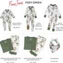 HonestBaby Family Matching Holiday Pajamas 100% Organic Cotton for Men, Women, Kids, Toddlers, Baby Boys, Girls, Unisex, Pets (6-9 Months, Foxy Green)