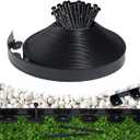 Landscape Edging Border 100 FT 2 Inch Tall with 180 Spikes, Plastic Edging for Landscaping, Garden Edging Border, Flower Bed, Paver and Lawn Edging Border, Black