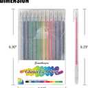 SMOOTHERPRO Glitter Gel Pens 12 Colors, Vibrant, Sparkly Metallic Pens for Coloring, Journaling & Scrapbooking Colored Gel Pens for Adults