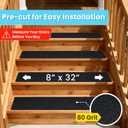 LifeGrip Anti Slip Traction Treads (15-Pack), 8 inch X 32 inch, Best Grip Tape Grit Non Slip, Outdoor Non Skid Tape, High Traction Abrasive Adhesive for Stairs Step, Black