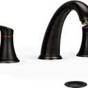 Bathroom Sink Faucet, Faucet for Bathroom Sink, Widespread ORB Bathroom Faucet 3 Hole with Stainless Steel Pop Up Drain and cUPC Lead-Free Hose-(Oil Rubbed Bronze) (8 inch 1 pack)