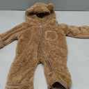 AiWMGL Newborn Baby Bear Outfit With Fold-Over Mittens and Footies Girls Boys Winter Fleece Clothes Hooded Romper Snowsuit 6-9 MO