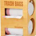 Libreshine Extra Large Bamboo 2-in-1 Trash Bag Dispenser & Roll Holder  Fits Costco Kirkland & Members Mark Jumbo Rolls, Wall/Under-Sink/Cabinet Mountable, Dual-Slot Storage for 2 Rolls