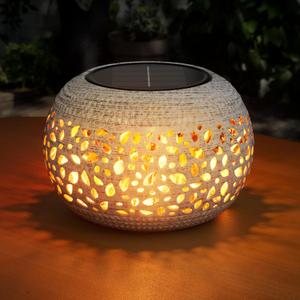 Solar Lanterns Outdoor Waterproof Table Lights: Upgraded Flickering Flame Solar Lights, White Metal Decorative Lantern Gifts for Women Mom, Garden Yard Balcony Indoor Tabletop Decor(2 Modes)