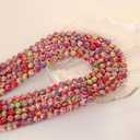 2 x QINJIEJIE 60PCS Colorful Imperial Jasper Beads 8mm Stone Beads Round Loose Green Purple red Gemstone Bead for Bracelet Beading Crystal Jewelry Making DIY Necklace Earrings 0.32"