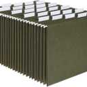 Pendaflex Recycled Hanging File Folders, 25 Pack, Green, Letter Size (8.5" x 11"), 5 Tab Positions, Includes Tabs and Inserts, Eco-Friendly Hanging Files for Office and Document Organization