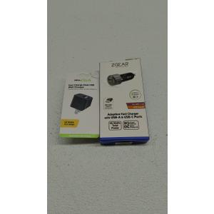 PP CCY 2.4A DUAL USB WALL CHARGER BLK, ZGEAR USB C CAR CHARGER W/USB A QC 3.0