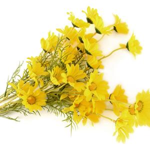 Artificial Daisy Flowers 6 Bundles 21 Faux Silk Daisy Flowers with Stems for Home Garden Vase Dcor (Yellow)