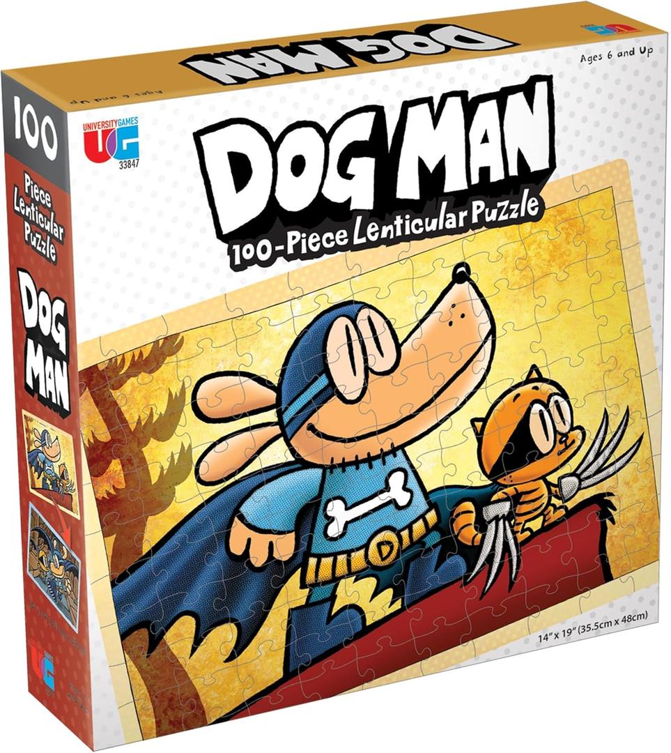 University Games, Dog Man Adventures Lenticular 100 Piece Puzzle