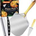 Sharmila Pizza Peel 12 Inch, Aluminum Paddle with Cutter, Spatula, 12*14 Inch