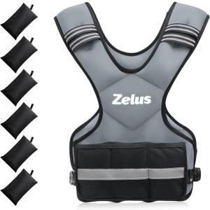 ZELUS Weighted Vest for Men and Women | 4-10lb Vest with 6 Ironsand Weights for Home Workouts | Adjustable Body Weight Vest Exercise Set for Cardio and Strength Training (Grey)