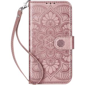Wallet Case for iPhone 13 Mini, [RFID Blocking] Protective PU Leather Flip Cover with Card Slot Cash Pocket for iPhone 13 Mini(Rose Gold)