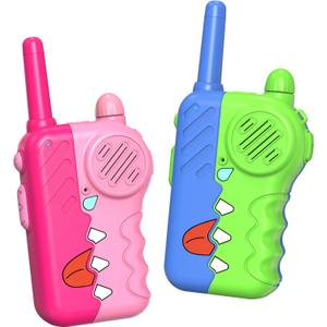 Dinosaur Kids Walkie Talkies Toy 2 Pack - Durable Walkie Talkies for Boys Girls with Volume Knob & Clear Sound, 1000ft Long Range with Flashlight - Birthday Gifts for Ages 3-12 (3 AAA Batteries) (blue&pink)