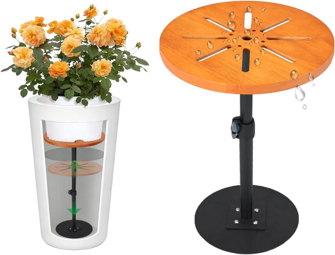 Plant Risers for Inside Pots,7-12.5" Adjustable Plant Inserts Fill Bottom of Tall Flower Pots and Large Plant Containers Indoor and Outdoor,6" Base, 10" Top-1pack