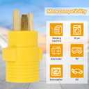 NEMA 10-50P to 14-50R Adapter, HDWS 50Amp 3 Prong Male Plug to 4 Prong Female Receptacle Adapter, for RV EV Charger, Yellow