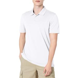Amazon Essentials Men's Golf Polo Shirt, Short Sleeve, Dri Fit, Slim-Fit, Quick-Dry (X-Large, White)