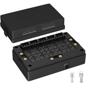DAIERTEK Fuse Relay Box 12V Automotive 10 Slots Relay Holder 15 Slots ATC/ATO Fuse Holder Universal Fuse and Relay Box Block for Automotive Truck Marine Boat