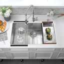 27 Inch Undermount Kitchen Sink -Bokaiya 27x19 Stainless Steel Undermount Sinks 18 Gauge Deep Single Bowl Kitchen Sinks with Colander