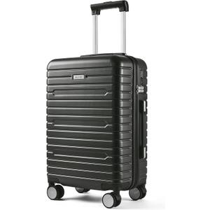 Carry on Luggage 22x14x9 Airline Approved with Spinner Wheels, Hardside Lightweight 20" Carry on Suitcase Airline Approved TSA Lock (Black)