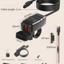 Bylikeho Motorcycle Phone Charger with Voltmeter & ON/Off Switch, SAE to USB Adapter for Phone, Tablet, GPS