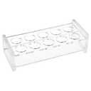 OLYCRAFT 10 Holes Acrylic Test Tube Rack 5ML Test Tube Display Stands 0.7 Inch Hole Labortory Display Racks Colorimetric Stand Tubes Rack for Centrifuge Tubes Chemistry - 4.9x1.9x1.4 Inch