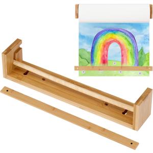 12 Inch Wooden Easel Paper Roll Holder Wall Mount Kraft Paper Roll Holder Brown Paper Roll Butcher Paper Dispenser for Kitchen DIY Office School Business Grocery Lists Art Projects, (No Paper)