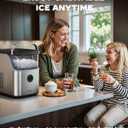 Silonn Nugget Ice Maker Countertop, Ice Basket with Handle, Quiet Operation & Self Cleaning Ice Machine, Chewable Ice, 33 lbs/24H, Portable Pellet Ice Maker with Scoop for Home, Kitchen and Office