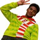 Women's Green Hooded Long Sleeved Sweatshirt, Green Sweatshirt, Red Holiday Themed Clothing (Green, M)