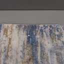 KOZYFLY Modern Abstract Hallway Runner Rug, 2.6x8 Washable Rug Runner Non-Slip Soft Striped Kitchen Runner Rugs, Print Blue Rust Carpet Runner for Entryway Bathroom Laundry Room Foyer